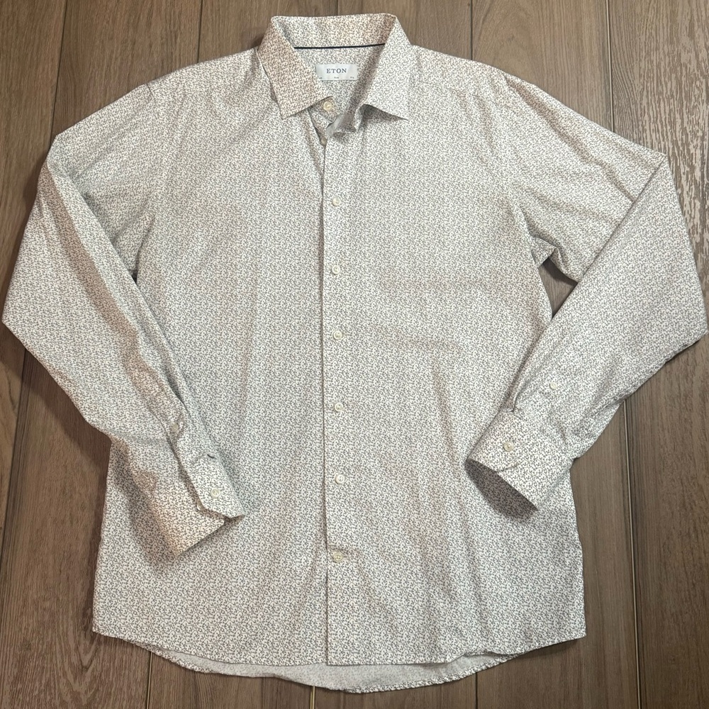 Eton Slim 44" 17 1/2" dress shirt button down well dressed